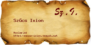 Szűcs Ixion névjegykártya