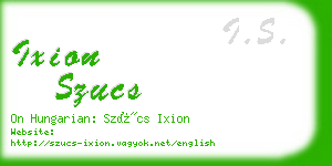 ixion szucs business card